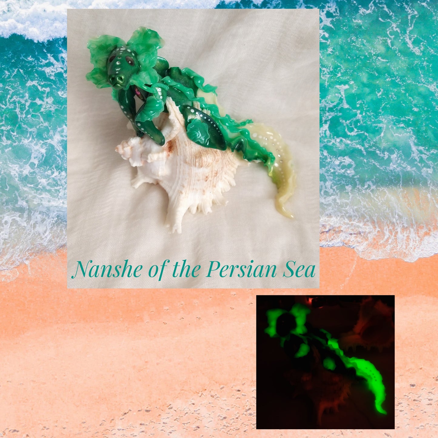 Nanshe of the Persian Sea  with natural ocean shell , Guardians of the Ancient Seas