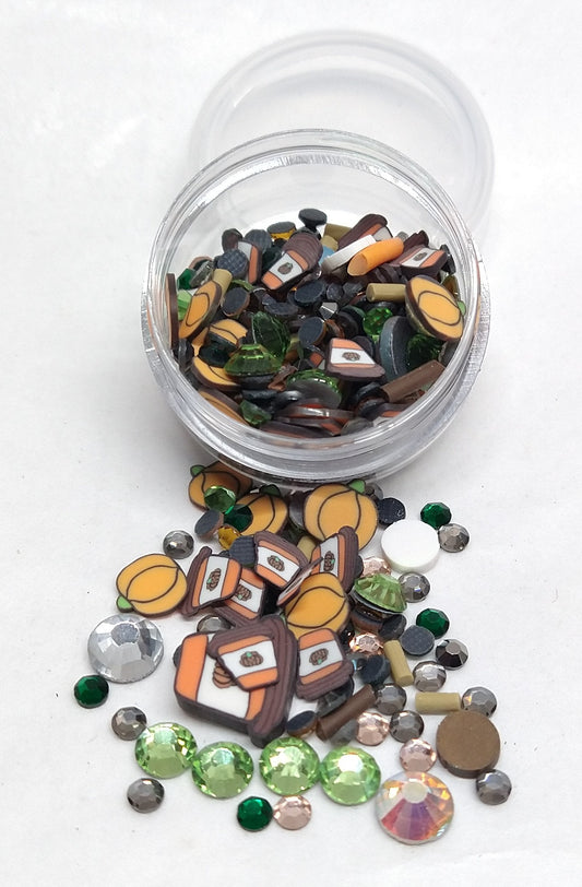 Pumpkin Spice Latte Crystal & Millefiori Cane Slices 3g Jar