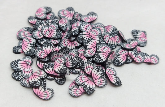 Pink Butterfly Millefiori Cane Slices 3g Jar